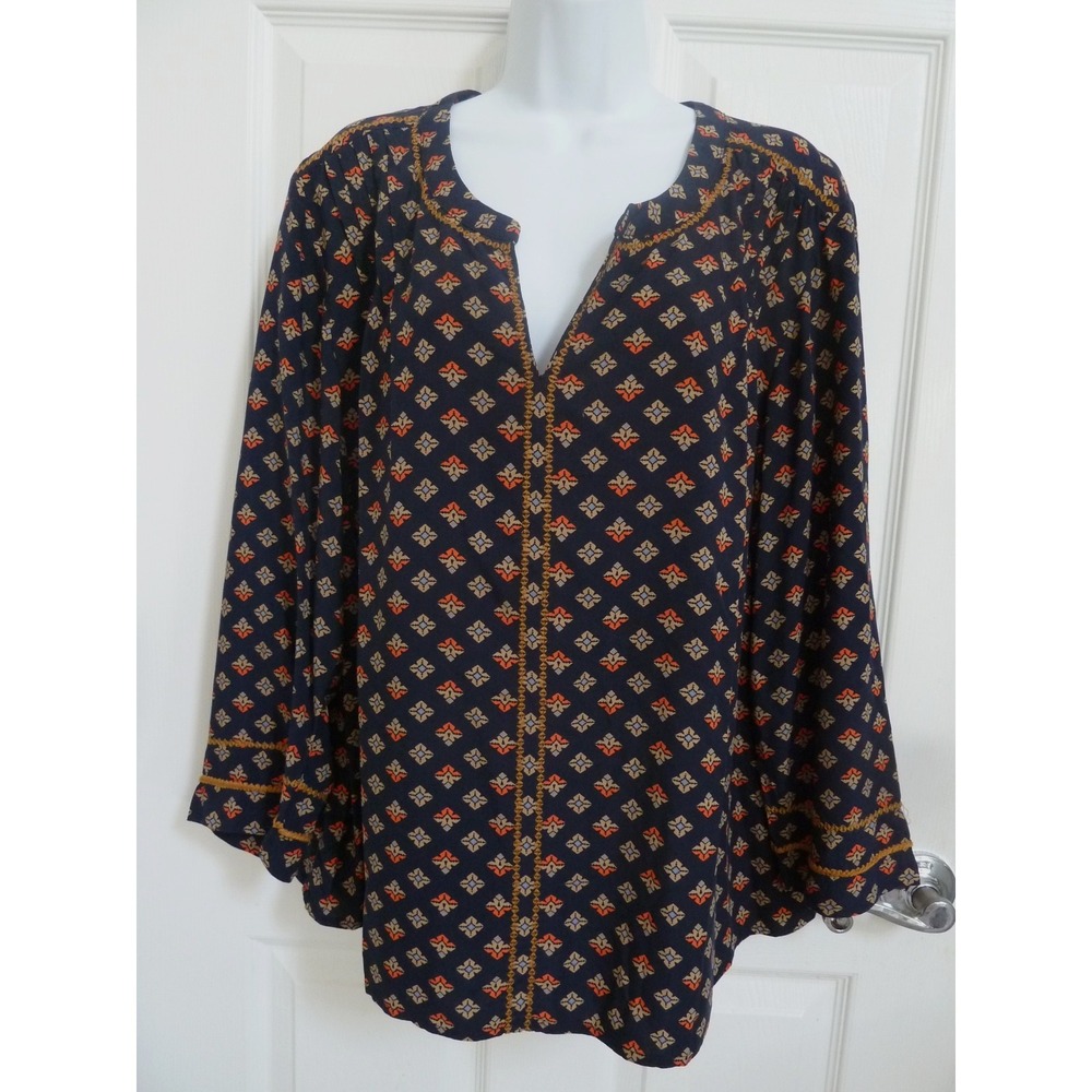 NWT J. JILL Sz XL 18/20 Pullover Viscose Rayon Blouse V-Neck Office Career
